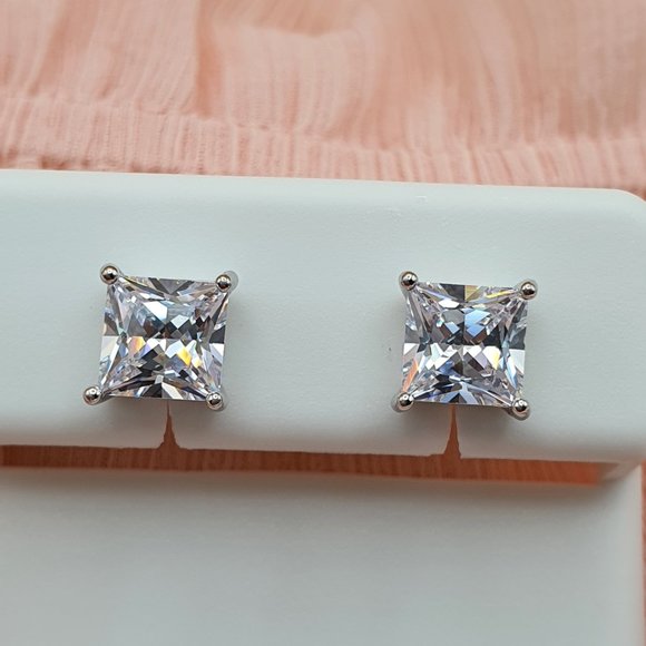 "6MM S925 Sterling Silver CZ Stud Earrings for Women/Girl, US19251031 - Picture 7 of 11